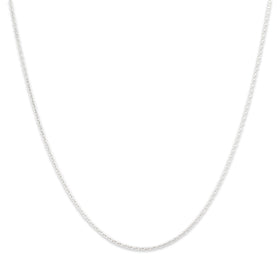 Vintage 14k White Gold 1.2mm Sleek Everyday Cable Adjustable Chain 16-18"
