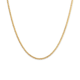 Vintage 14k Yellow Gold 2mm Stunning Dimensional Faceted Wheat Chain 20.25"