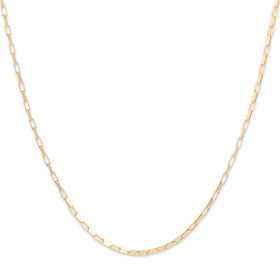 Vintage Italian 14k Yellow Gold 1.2mm Long Delicate Rectangular Link Chain 30.25"