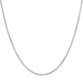 Vintage 14k White Gold Simple Everyday Cable Link 1.8mm Chain 18.25"