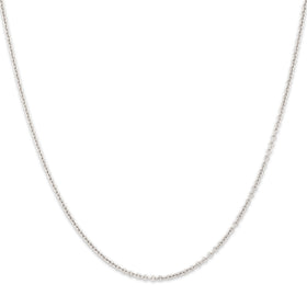 Vintage 14k White Gold Chic Round 1.5mm Cable Chain 18"