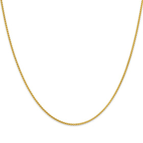Vintage Italian 18k Yellow Gold Refined 1.3mm Wheat Chain 16"