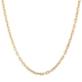 Vintage 14k Yellow Gold Sleek Dimensional Paperclip 2.8mm Chain 19.25"
