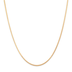 Vintage Italian 14k Yellow Gold Sleek Boxy 1.1mm Snake Chain 18.5"