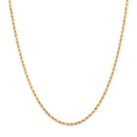 Vintage 14k Yellow Gold Gleaming Rope Link 1.7mm Chain 20"