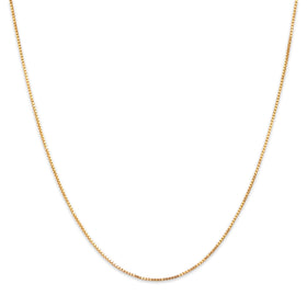 Vintage Italian 14k Yellow Gold Classic Box Link .8mm Chain 20.5"