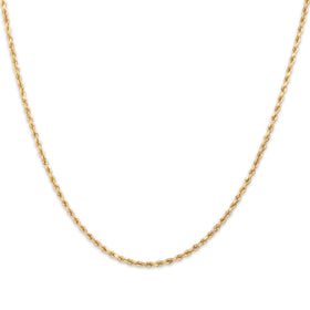 Vintage 14k Yellow Gold Rope Link 1.5mm Chain 18.25"