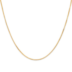 Vintage 14k Yellow Gold Sleek Minimal Box 1mm Chain 16.5"