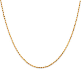 Estate Italian 14k Yellow Gold Elegant Rope Link 1.4mm Chain 16"