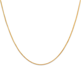 Vintage Italian 14k Yellow Gold Sleek .9mm Box Chain 16.25"