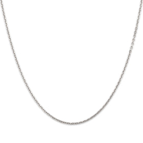 Estate 14k White Gold Flashing 1.5mm Cable Chain 18"