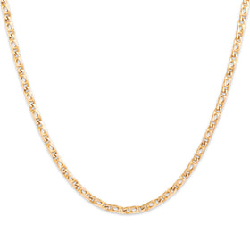 Vintage Italian 14k Yellow Gold 2.4mm Classic Stylized Curb Link Chain 20"