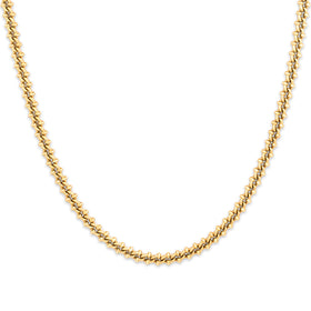 Vintage Italian 14k Yellow Gold 3.95mm Flat Accented Cable Chain 18"