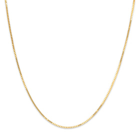 Vintage 14k Yellow Gold 1mm Stackable Sleek Box Chain 17.75"