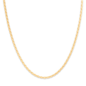 Vintage 14k Yellow Gold Chic Dimensional 2.9mm Wheat Chain 16"