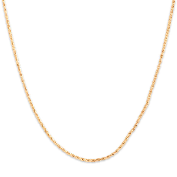Vintage 14k Yellow Gold 1.2mm Classic Wheat Chain - Close-up view