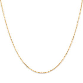 Vintage Italian 14k Yellow Gold 1.2mm Glittering Cable Chain 18"
