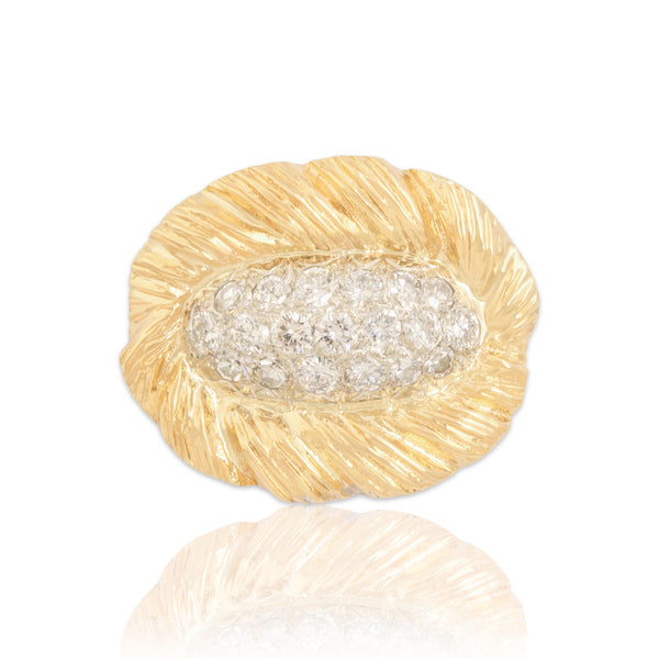 Vintage 14k White & Yellow Gold .87cttw Diamond Fabulous Pavé Nest Slide Pendant