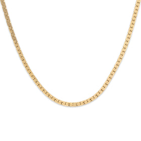 Vintage 14k Yellow Gold 2.3mm Sleek Flat C-Link Chain 16"