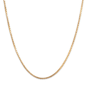 Vintage 14k Yellow Gold 1.5mm Sleek Square Box Chain 19.5"