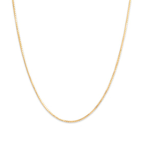 Vintage Italian 14k Yellow Gold 1.2mm Long Faceted Box Chain 24"