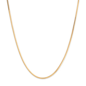 Vintage Italian 14k Yellow Gold 1.5mm Sleek Square Snake Chain 18"