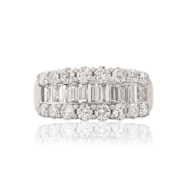 Estate 18k White Gold 1.79cttw Diamond Superb Dazzling Channel Band Ring - Close-up view