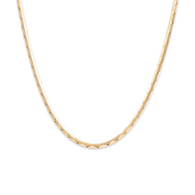 Vintage Italian 14k Yellow Gold 2.5mm Classic Cobra Chain 17.75"
