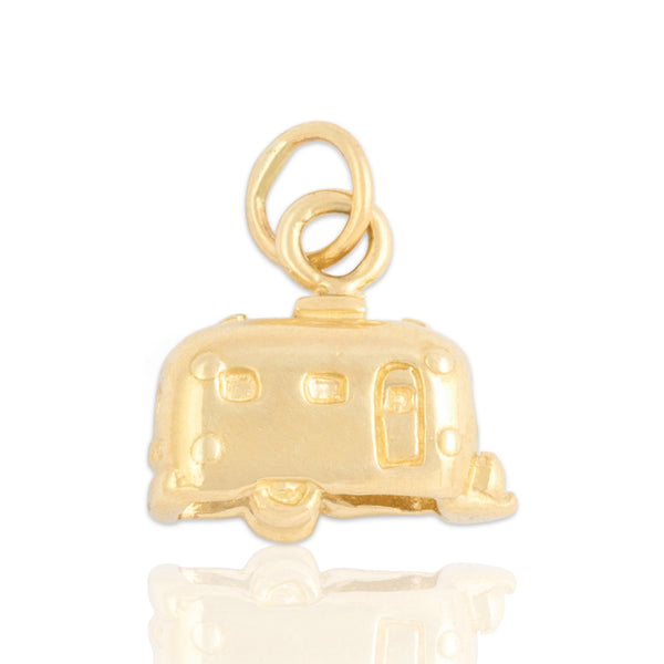 Vintage 14k Yellow Gold Wandering Camper Van Charm / Pendant
