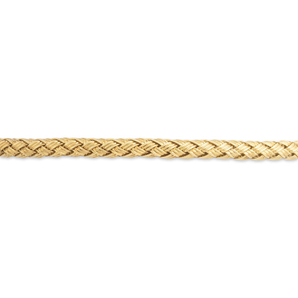 Vintage Italian 14k Yellow Gold Sleek Woven Braid Bracelet - Close-up view