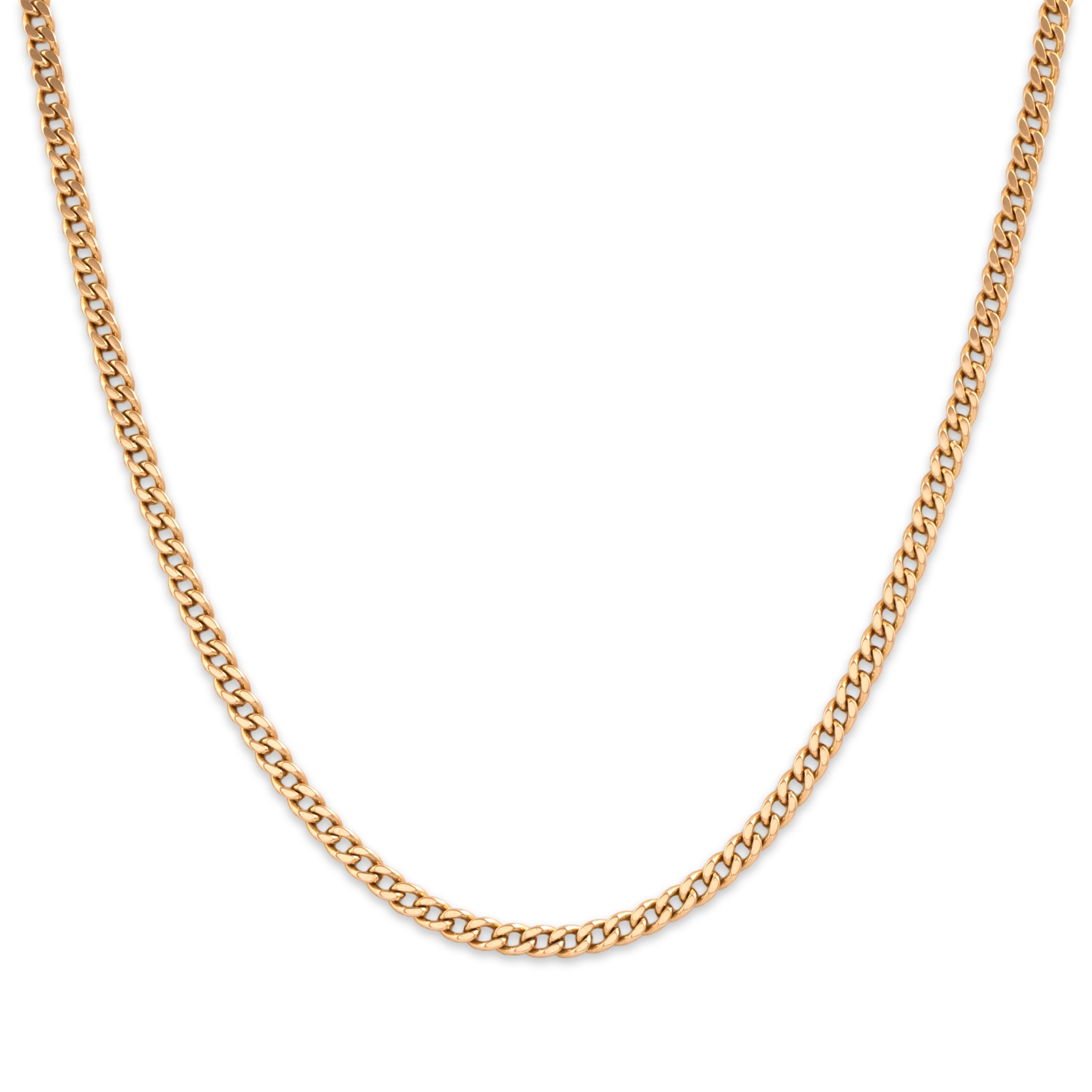 Antique Freed & Peikes 14k Rosy Yellow Gold 2.5mm Wonderful Classic Curb Chain Chain - Close-up view