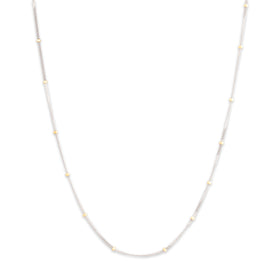 Vintage 14k White & Yellow Gold 1mm (Chain), 1.8mm (Bead) Cable Bead Chain 18"