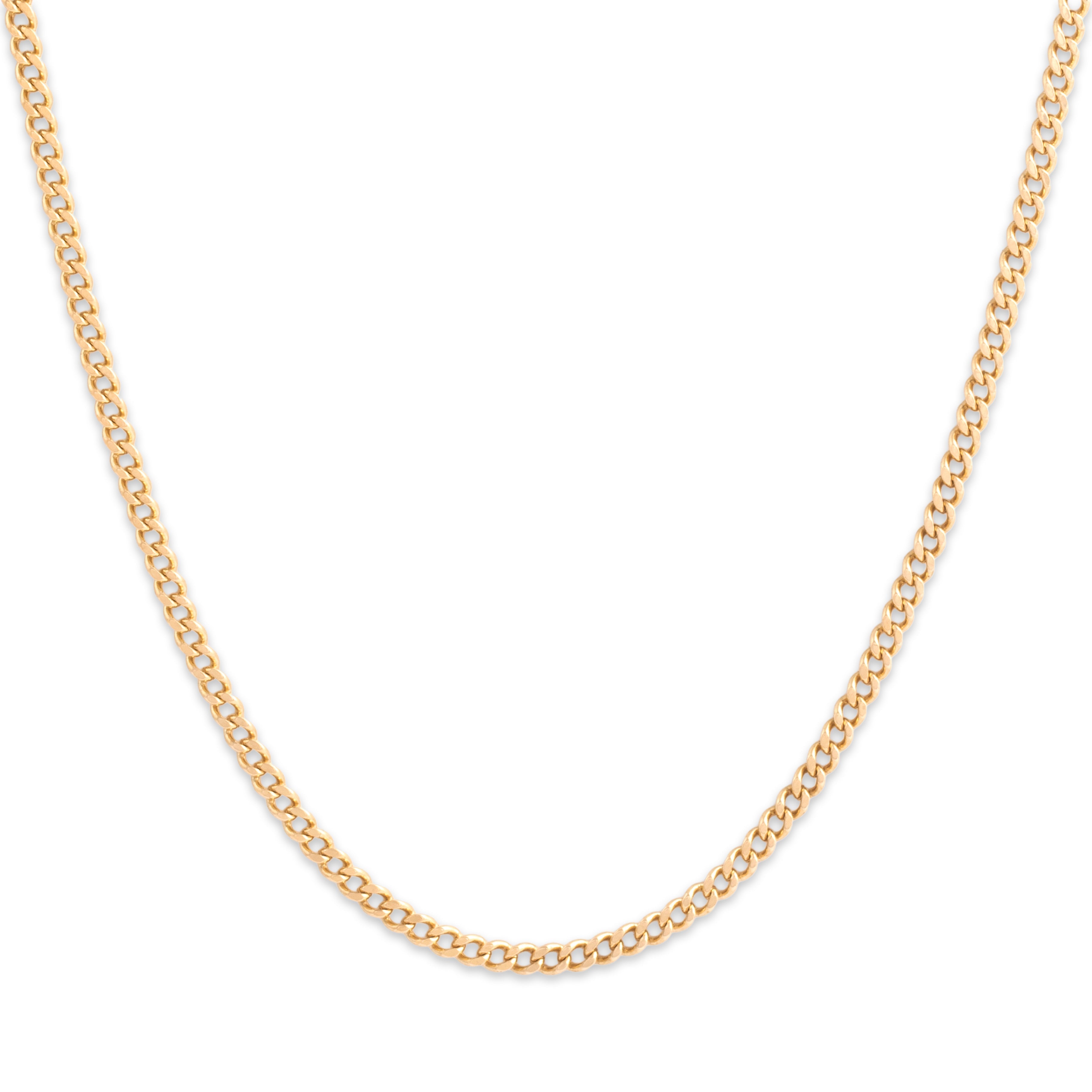 Vintage Italian 18k Yellow Gold 23mm Classic Long Curb Chain - Close-up view