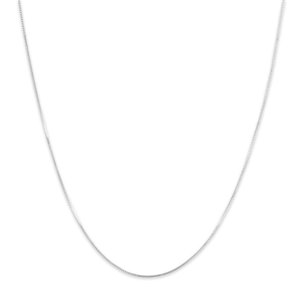 Vintage Italian 14k White Gold Dainty Box Necklace 20