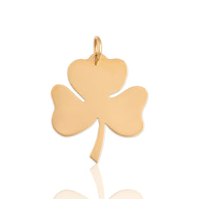 Vintage Large 14k Yellow Gold Gleaming Shamrock Charm / Pendant