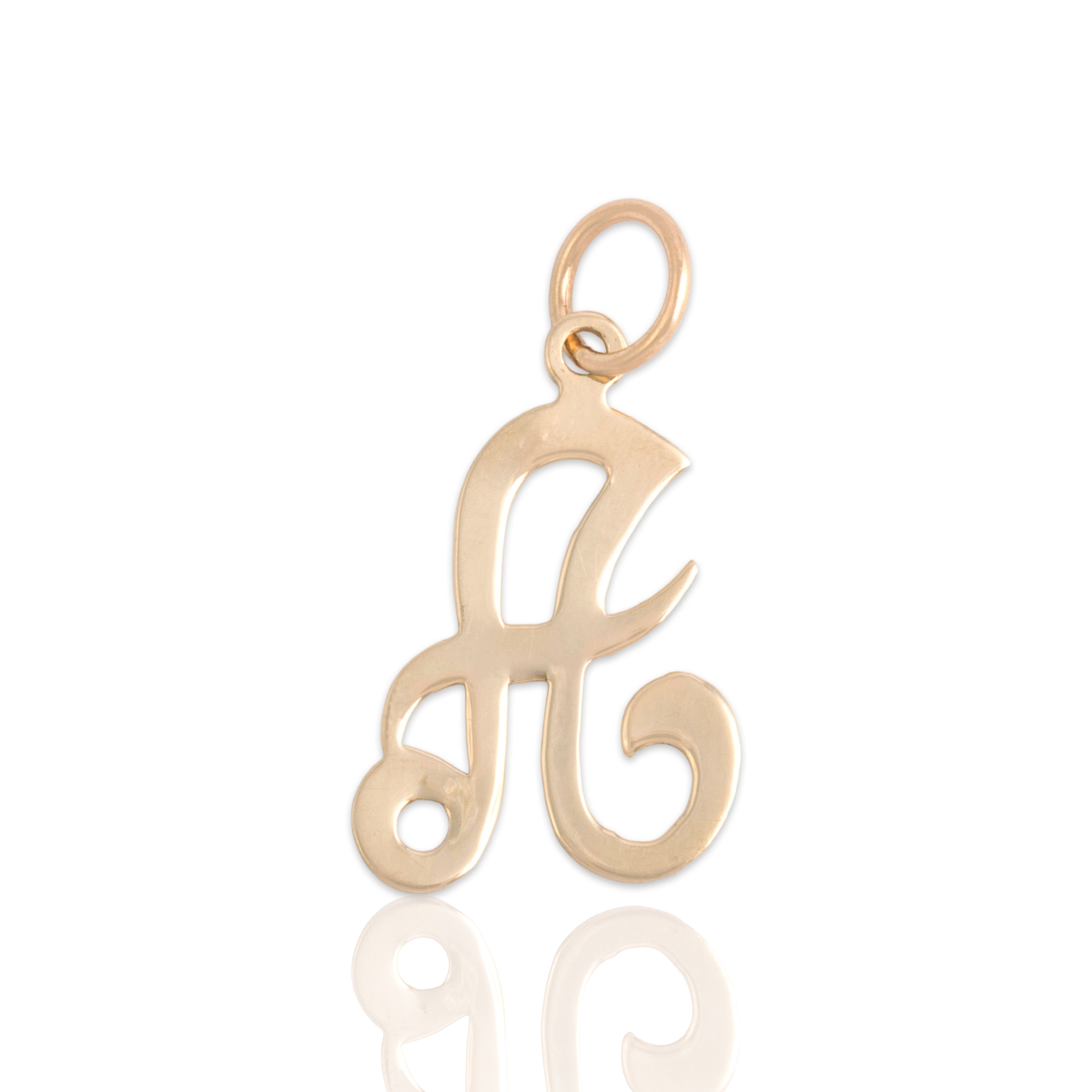 Vintage Lightweight 14k Yellow Gold Thin Script Initial 