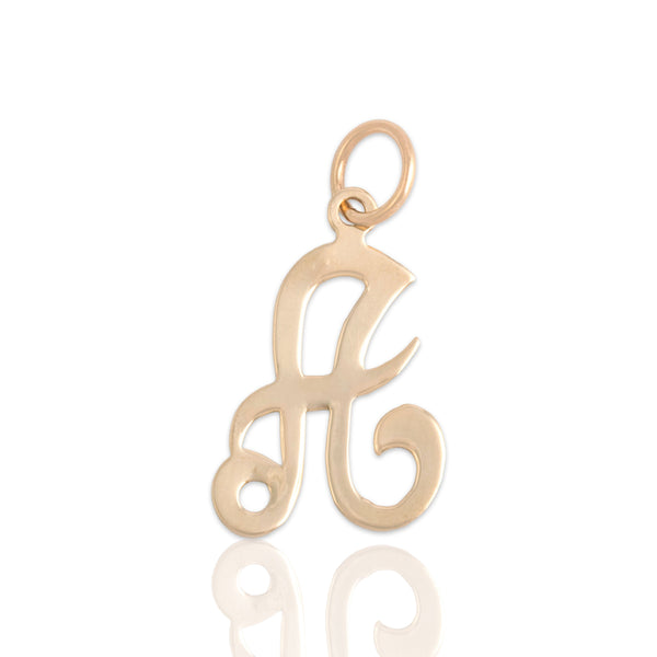 Vintage Lightweight 14k Yellow Gold Thin Script Initial 