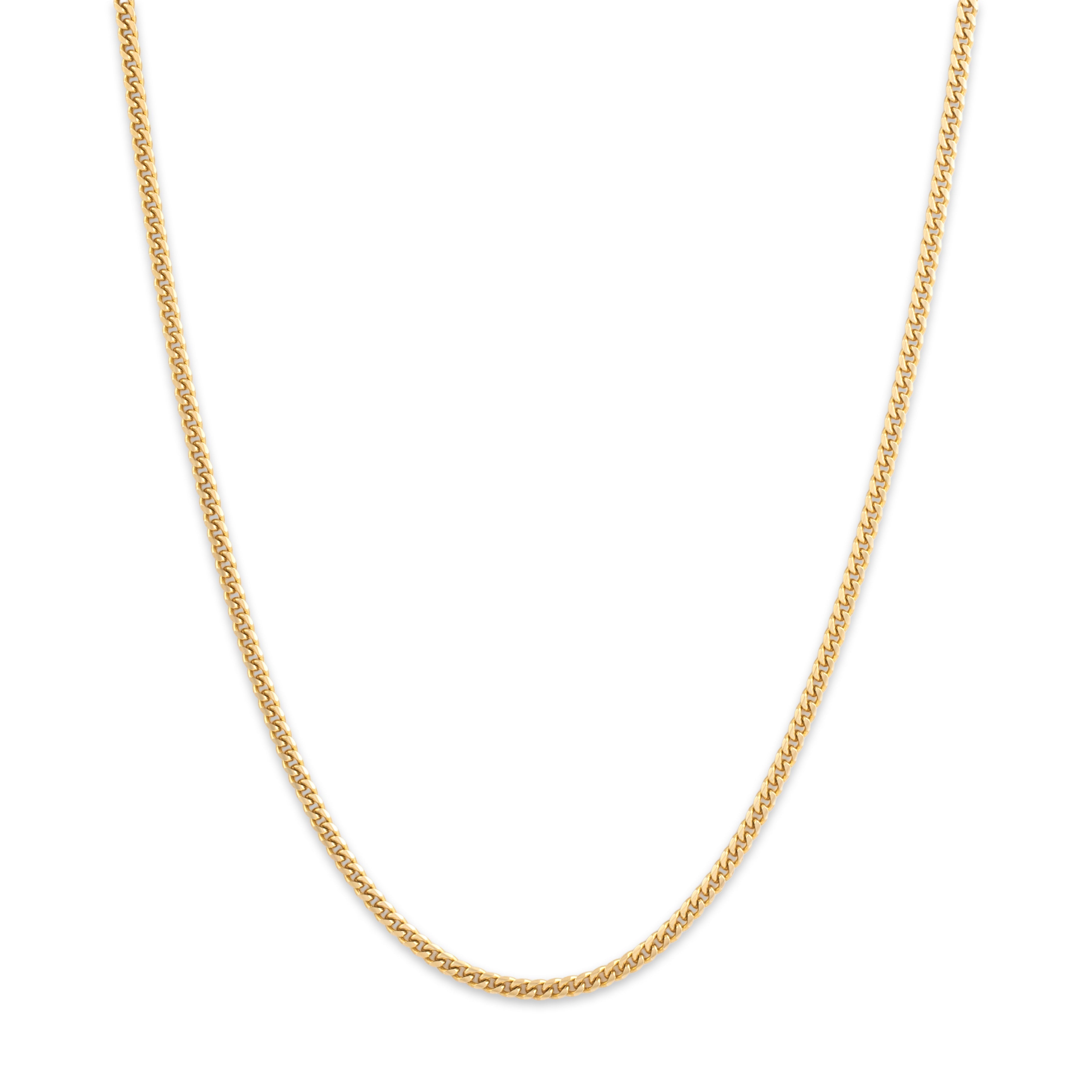 Vintage 14k Yellow Gold 2.3mm Quintessential Flat Curb Chain - Close-up view