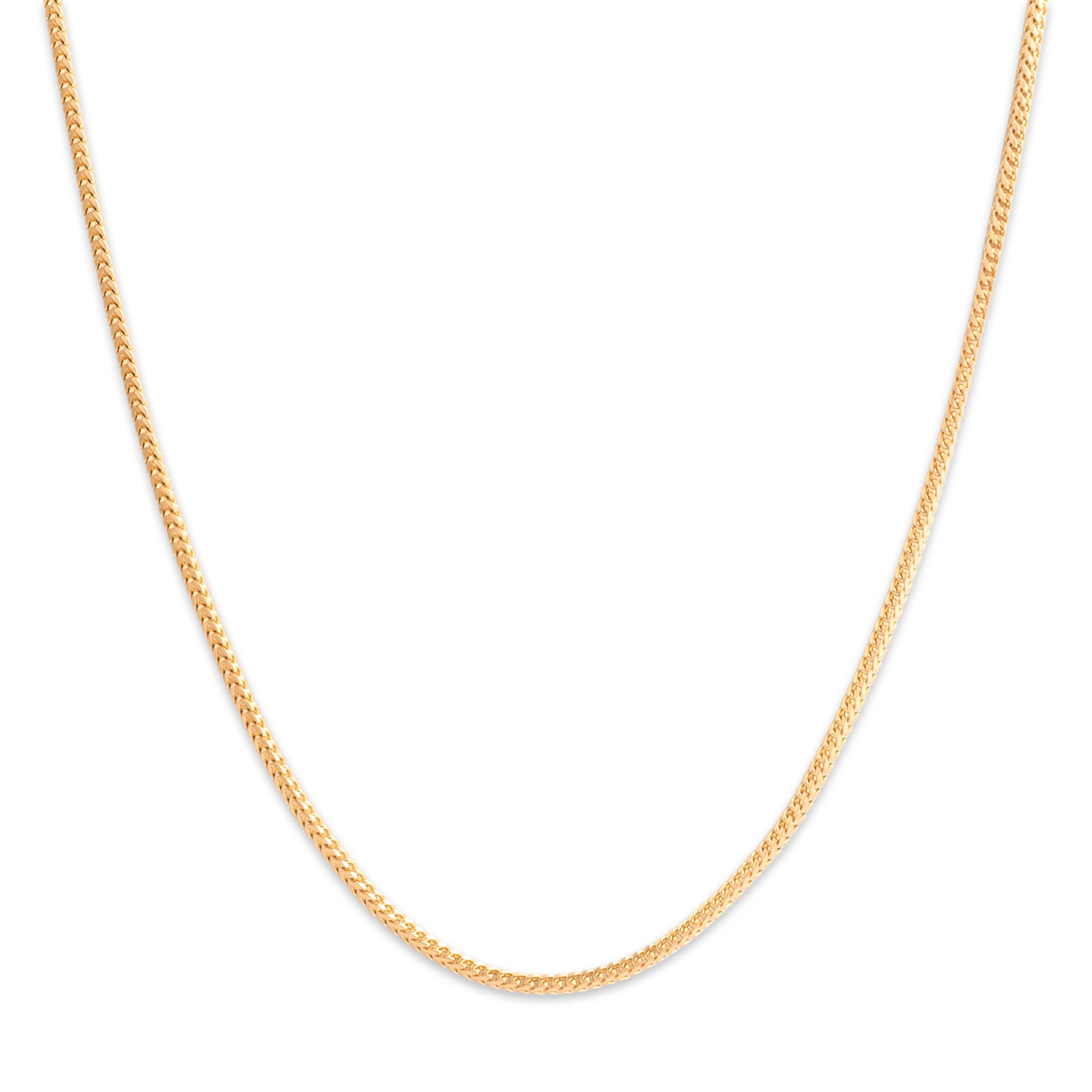 Vintage Italian 14k Yellow Gold 1.4mm Dimensional Sleek Foxtail Chain - Close-up view