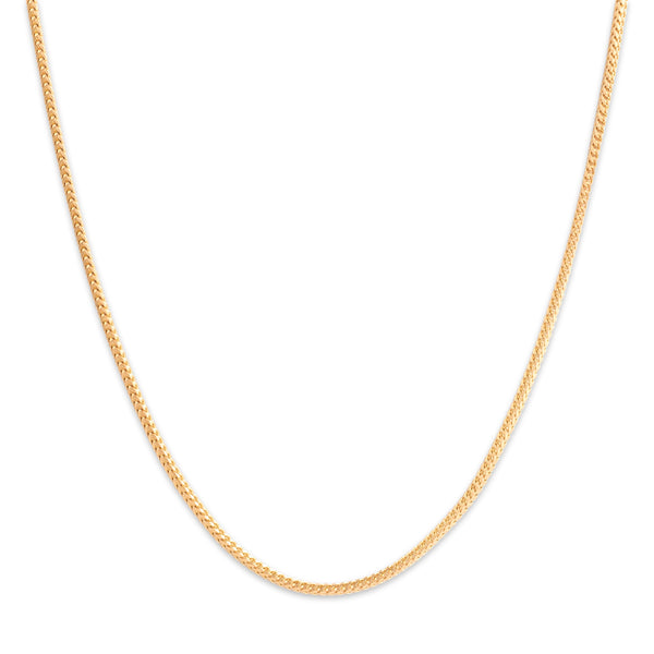 Vintage Italian 14k Yellow Gold 1.4mm Dimensional Sleek Foxtail Chain 24