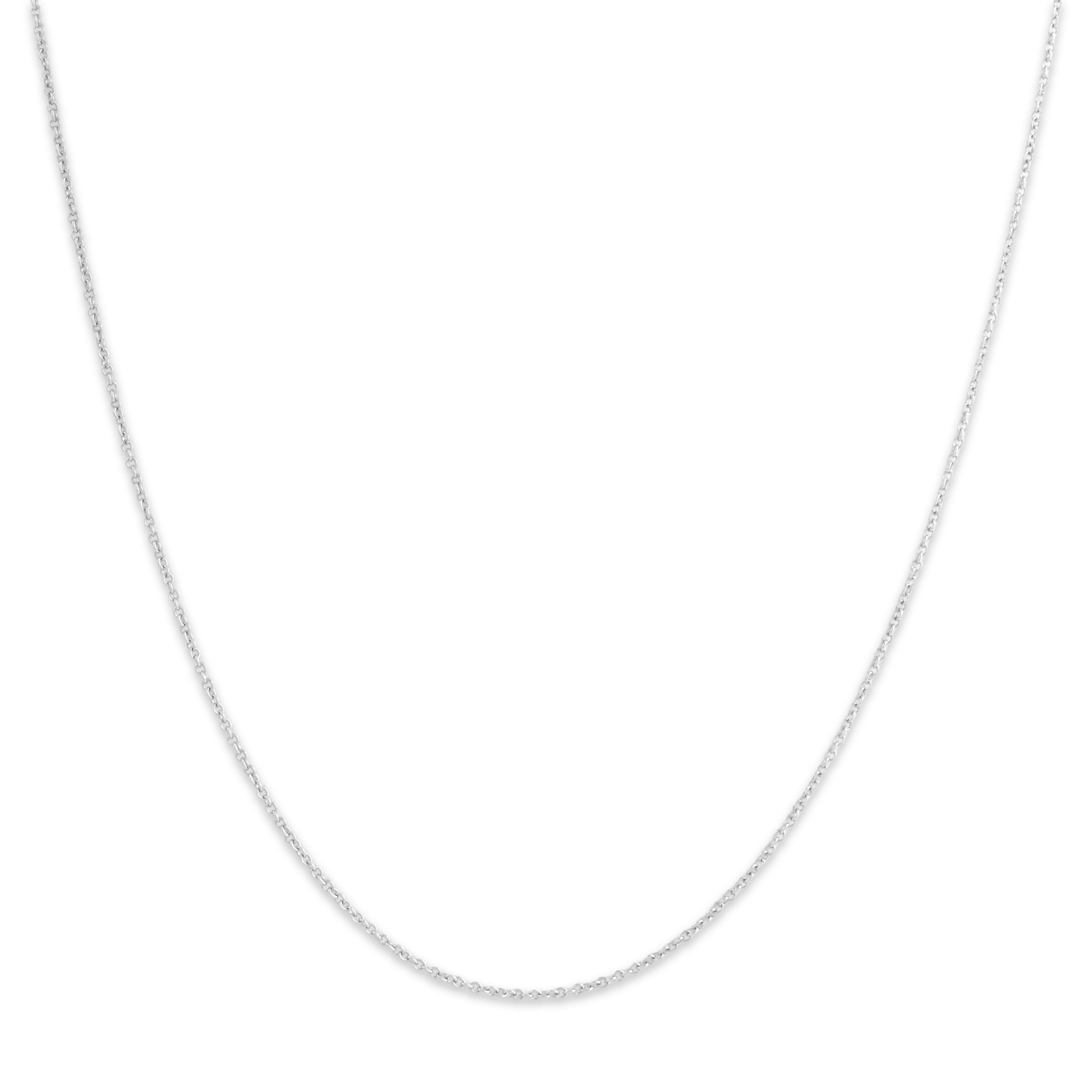 Vintage 14k White Gold 1mm Dainty Cable Chain - Close-up view