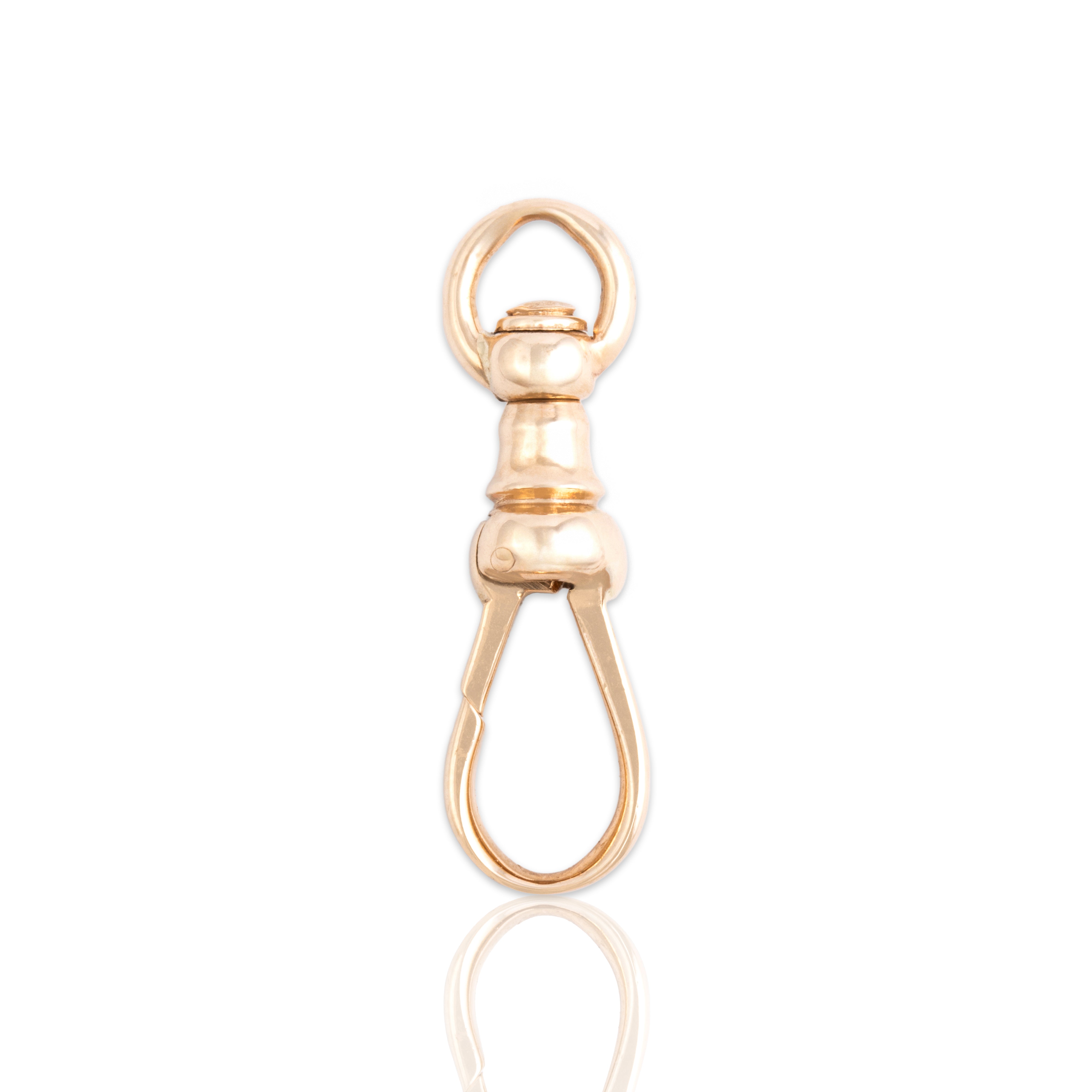 Antique 10k Yellow Gold Functional Dog Clip Charm Holder Charm / Pendant - Close-up view