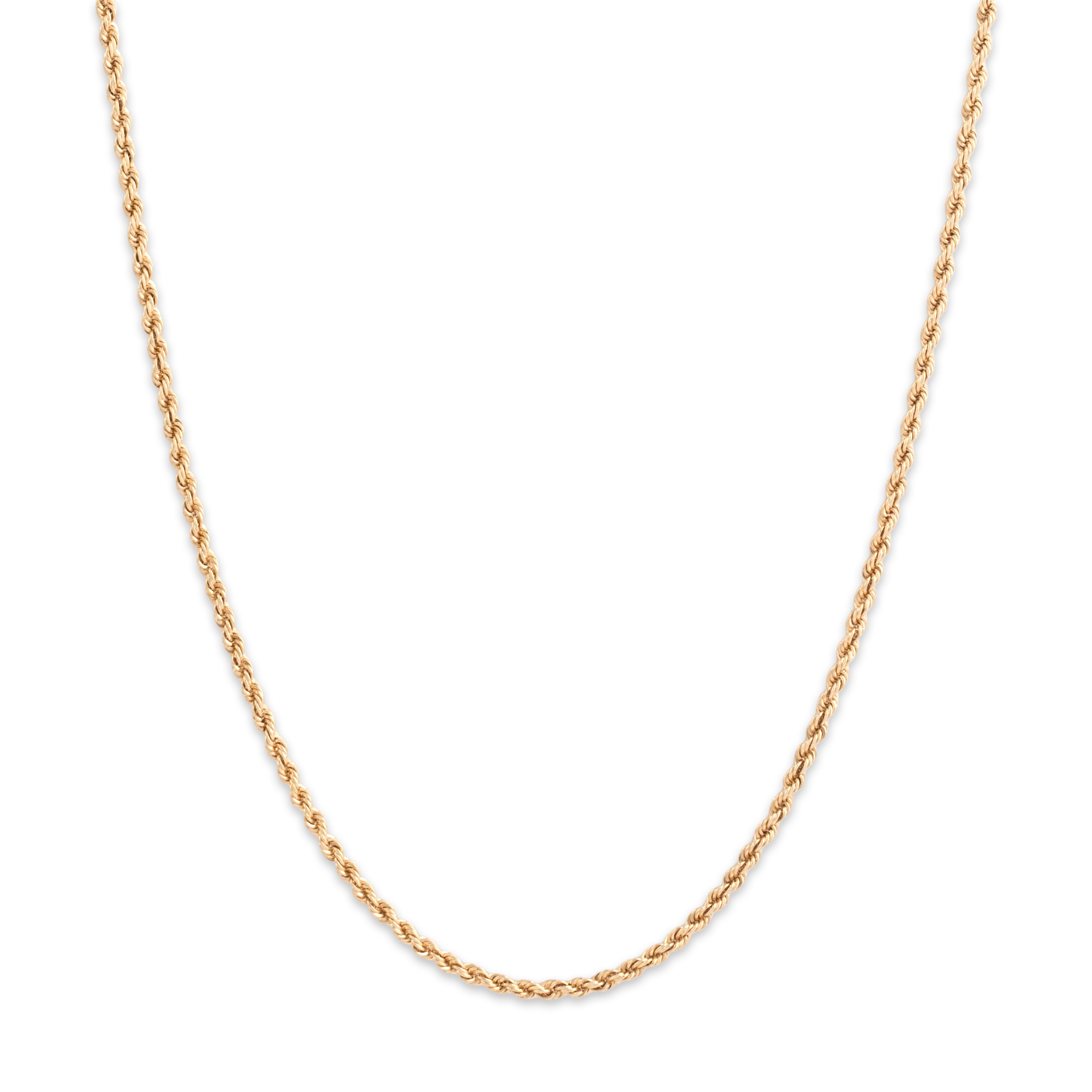 Vintage 14k Yellow Gold 1.75mm Glittering Rope Chain - Close-up view