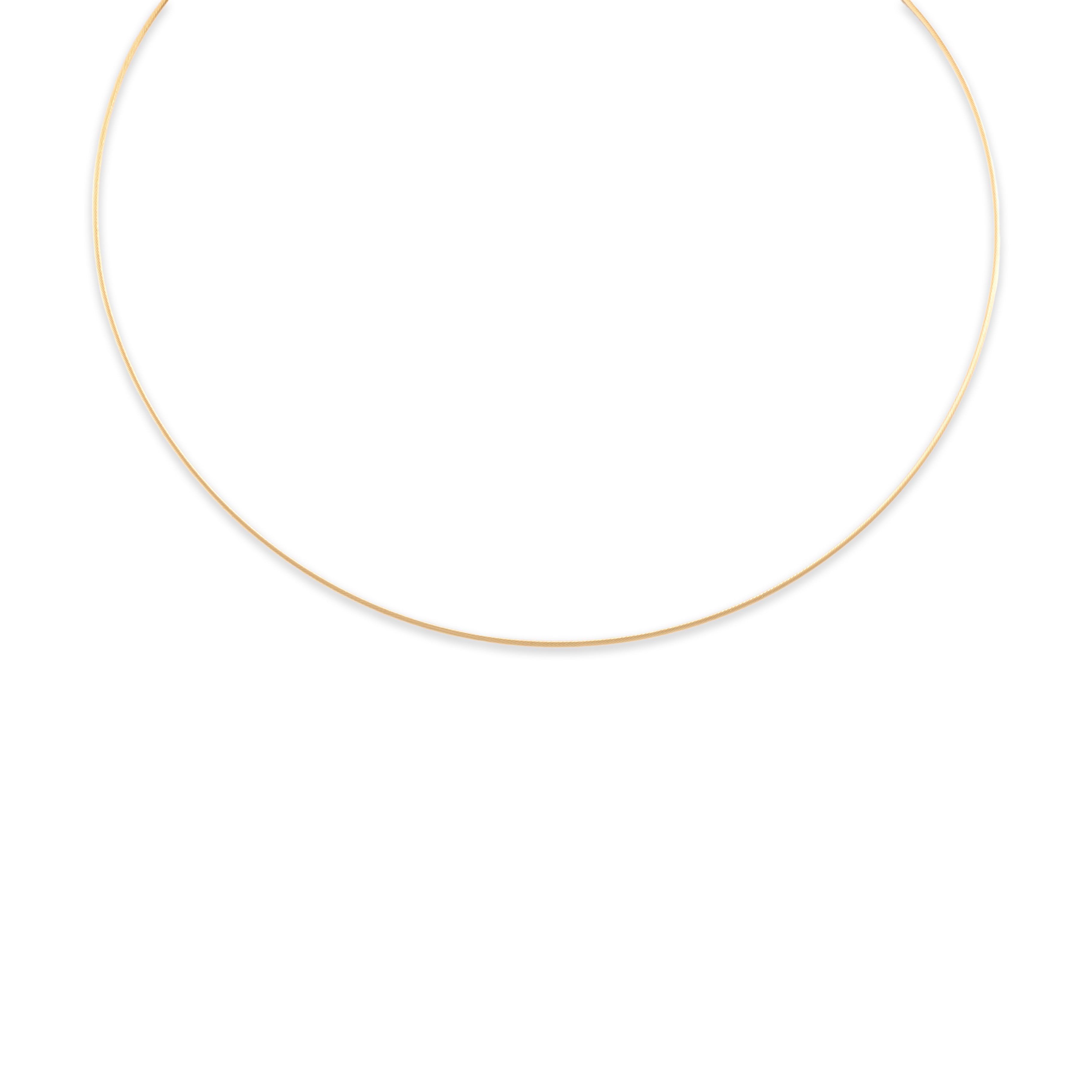 Vintage 14k Yellow Gold 1mm Sleek Wire Collar Chain - Close-up view