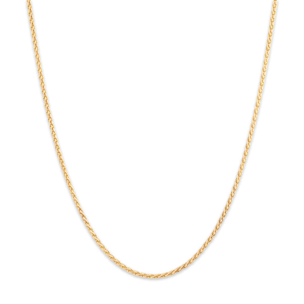 Vintage Italian 14k Yellow Gold 1.5mm Stackable Wheat Chain 24.5