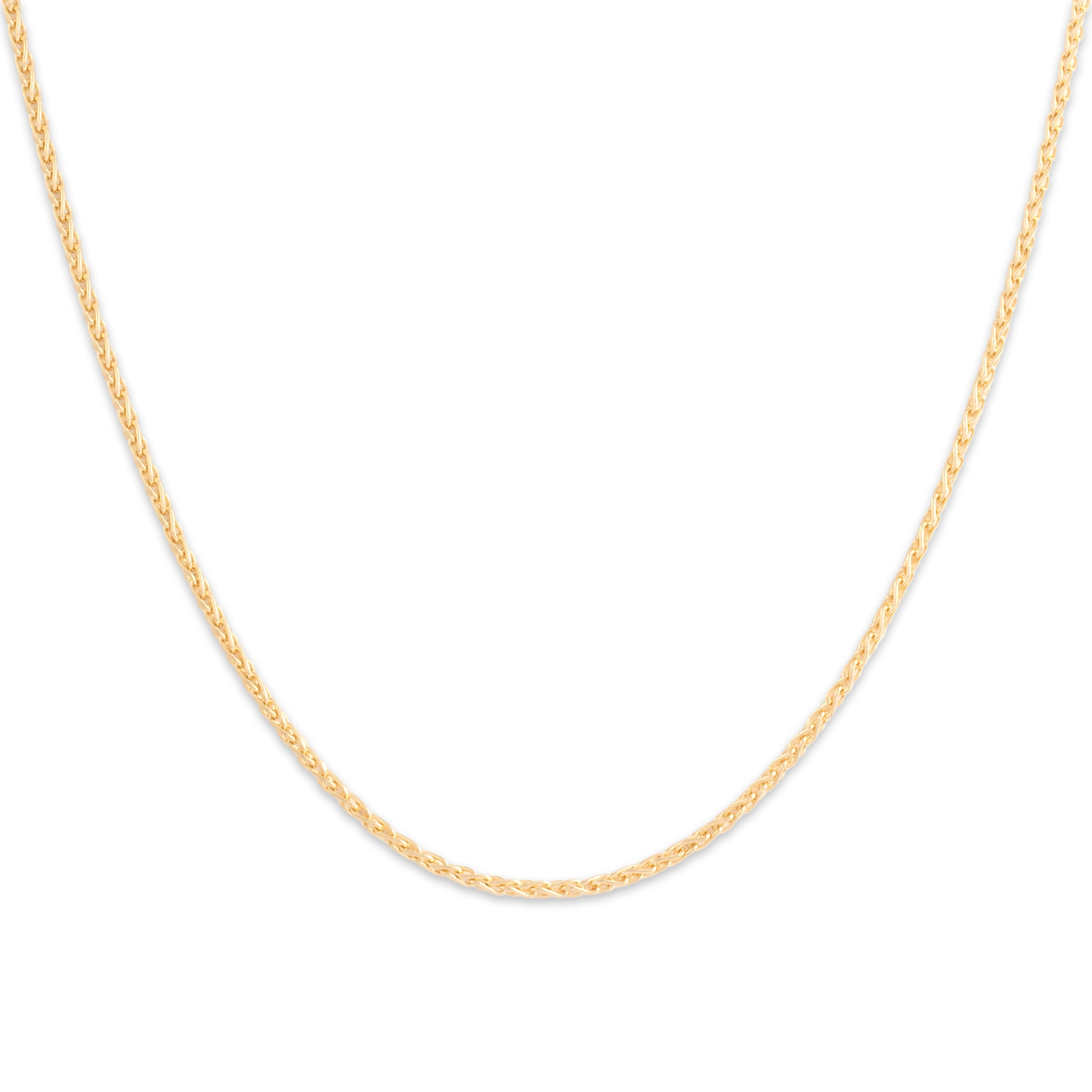 Vintage Italian 18k Yellow Gold 1.5mm Fantastic Wheat Chain - Close-up view