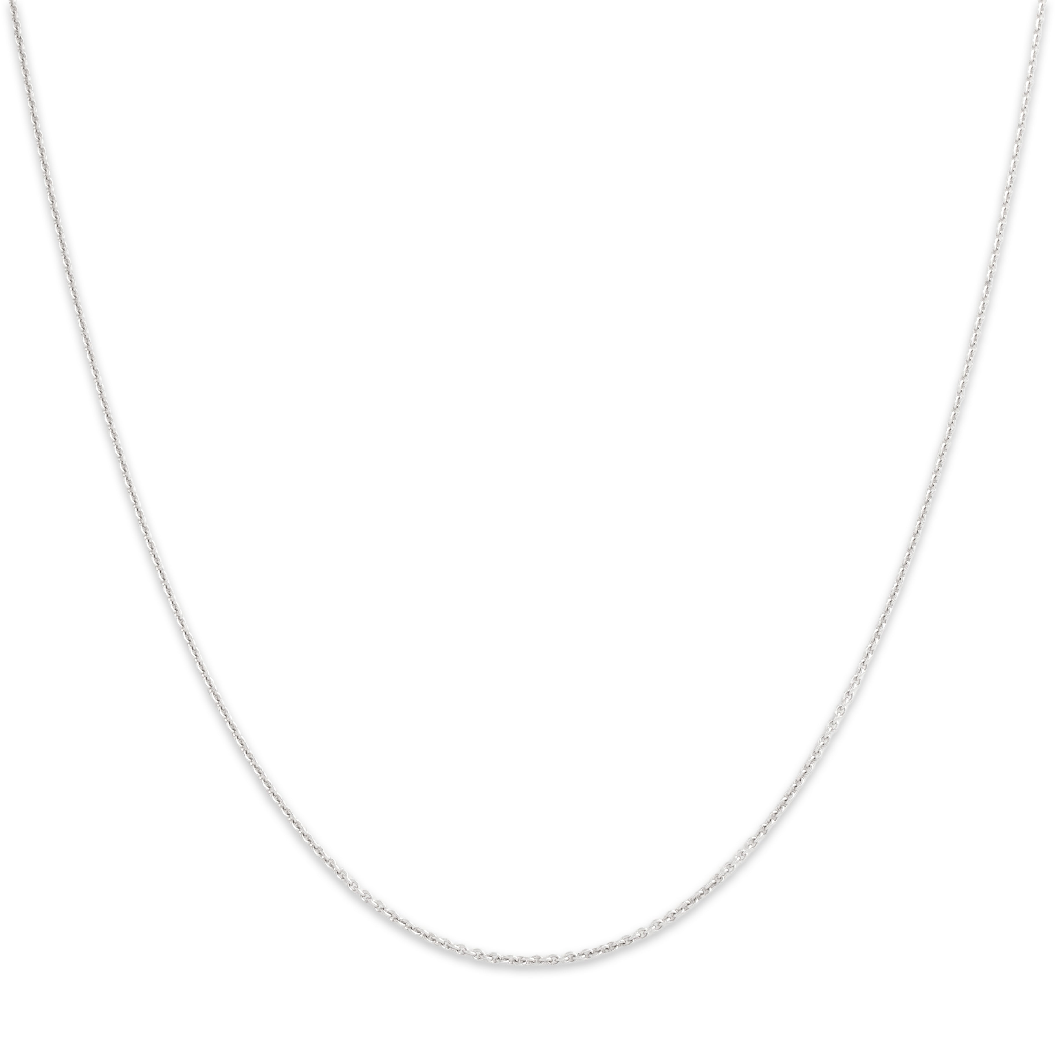 Vintage Italian 14k White Gold 1.1mm Sleek Cable Chain - Close-up view