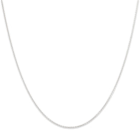 Vintage Italian 14k White Gold 1.1mm Sleek Adjustable Cable Chain 16.5-18"