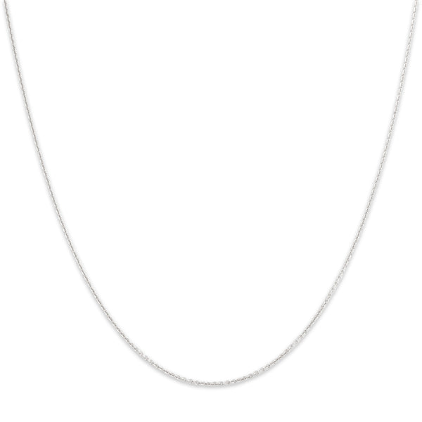 Vintage Italian 14k White Gold 1.1mm Sleek Adjustable Cable Chain 16.5-18