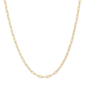 Vintage Italian 14k Yellow Gold 2.7mm Dimensional Paperclip Chain 18.75"